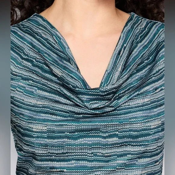 Les Serein Cowl Drape Neck Flutter Sleeve Side-ruched Top - Picture 4 of 8